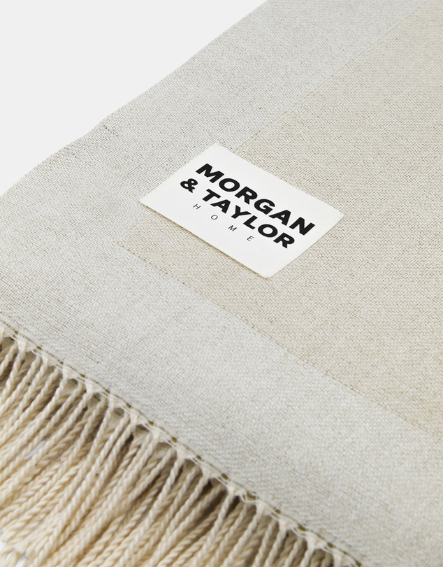 Morgan & Taylor - Willow Throw Blanket in Beige and Dark Green