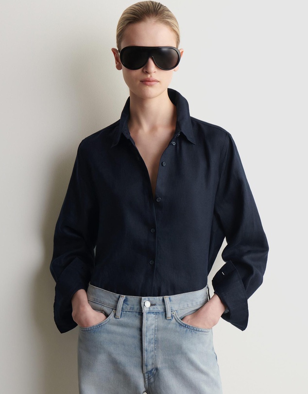 COS - Button-Down Collar Linen Shirt