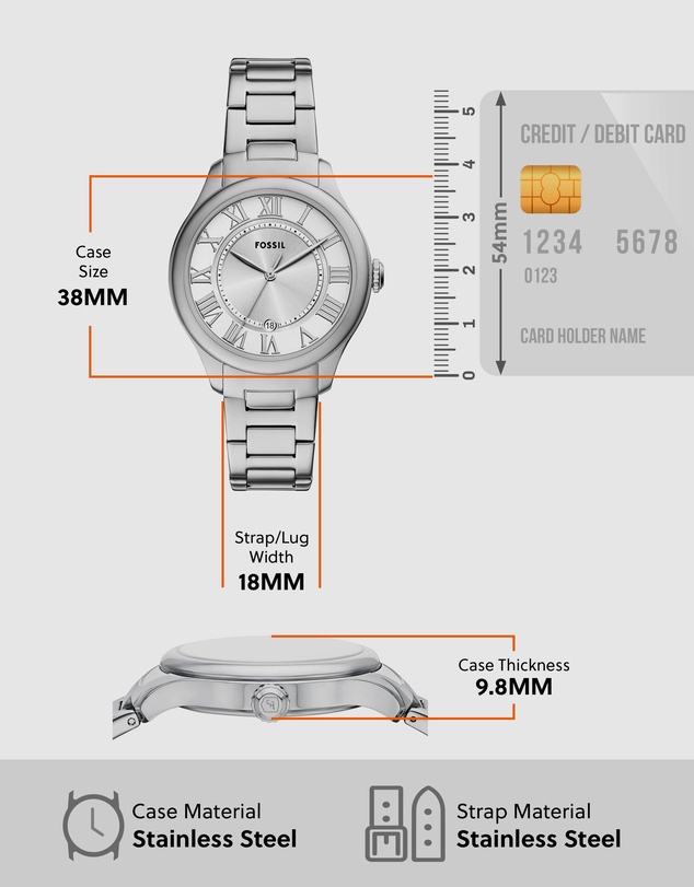 Fossil - Gilmore Silver Tone Analogue Watch