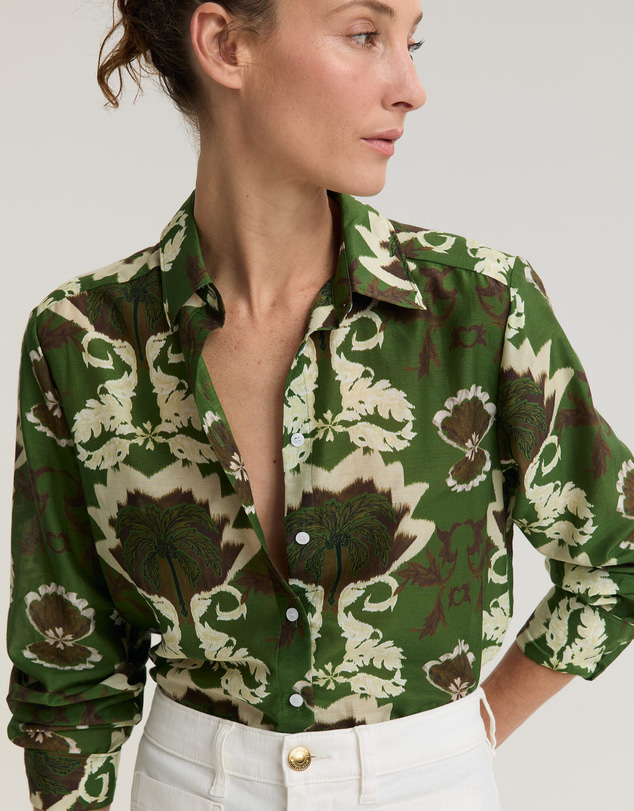 Sportscraft - Palm Print Cotton Silk Shirt
