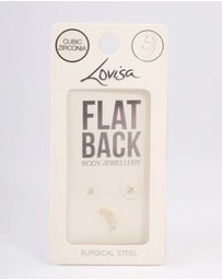 Lovisa - Gold Plated Surgical Steel Cubic Zirconia Crawler Flat Back Pack
