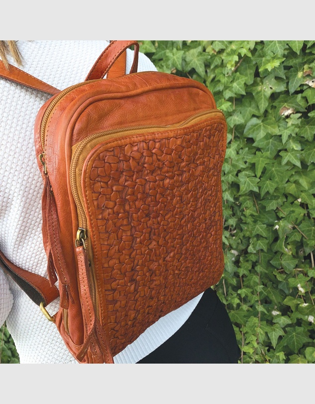 Pierre Cardin - Woven Leather Backpack
