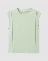 M.N.G - Embroidered Cutwork Cotton T-Shirt