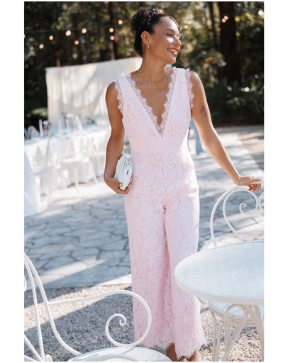 Petal & Pup - Eloise Lace Jumpsuit - Light Pink