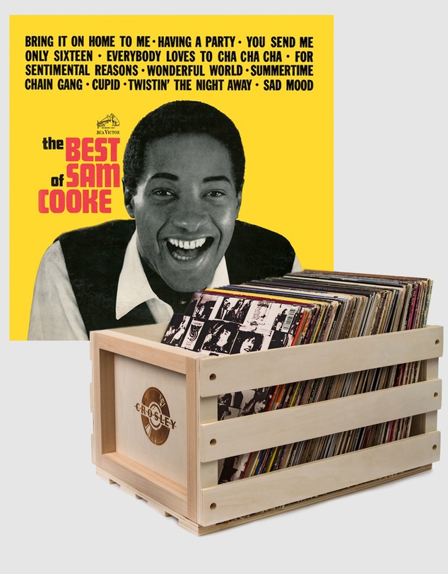 Sony Music - Crosley Record Storage Crate Sam Cooke The Best Of Sam Cooke Vinyl Album Bundle