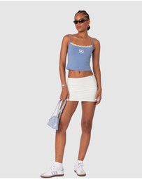 EDIKTED - Lucky Girl Lace Trim Tank Top