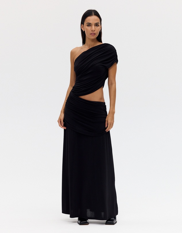 Third Form - Crave Rouched Floor Length Dress