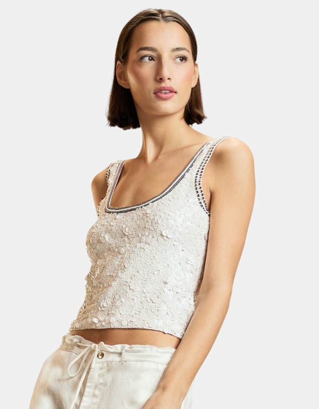 Cynthia Rowley - Sequin Scoop Neck Tank