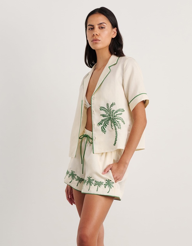 Jag - Palm Embroidered Shirt
