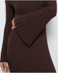 AERE - Indi Accordian Pleated Organic Knit Dress