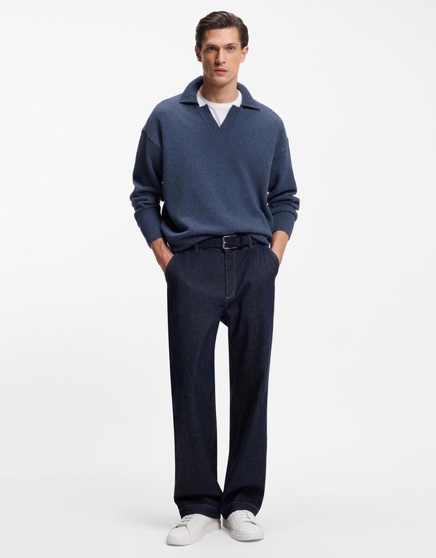 BOSS - Virgin-Wool Sweater With Johnny Collar