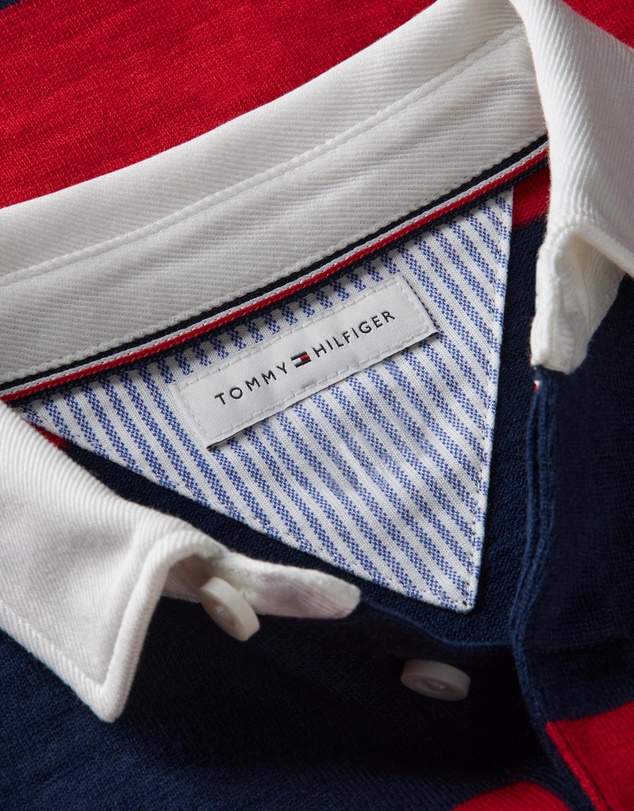 Tommy Hilfiger - Regular Fit Stripe Long Sleeve Polo Shirt - Kids-Teens