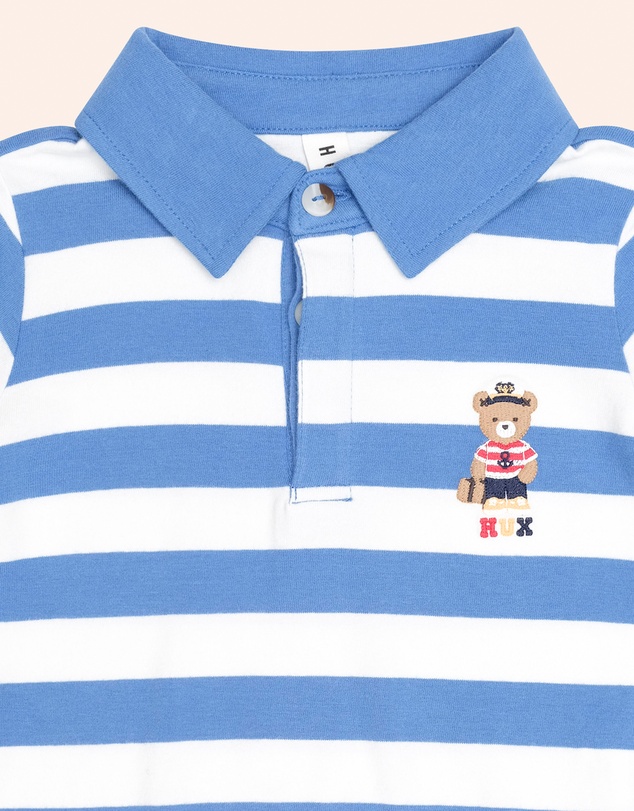 Huxbaby - Nautical Stripe Standing Hux Polo - Babies-Kids