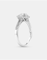 Michael Hill - 0.30 Carat TW Pear Cluster Halo Diamond Ring in 10kt White Gold