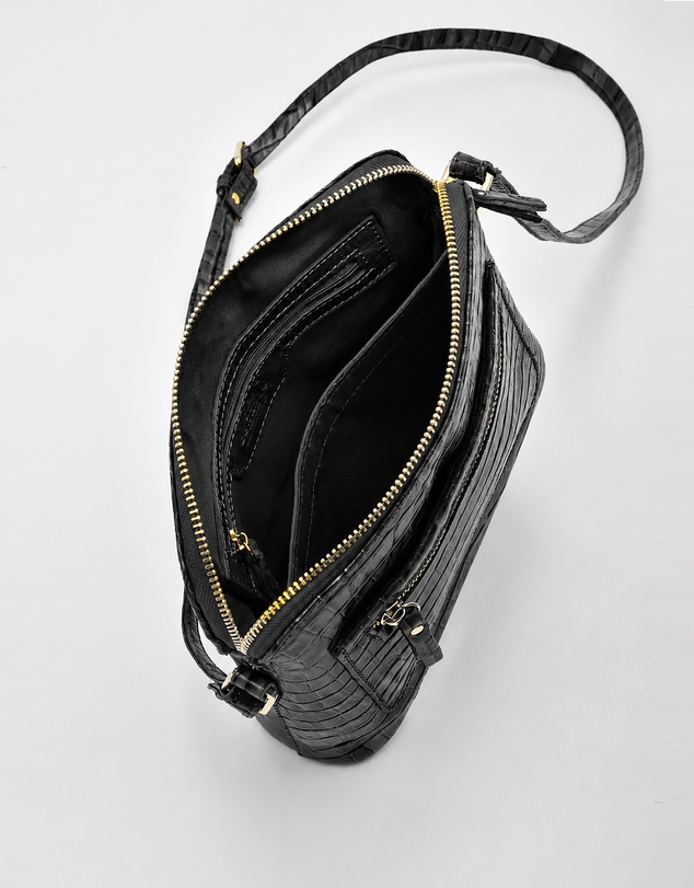 Cobb & Co - Kingsley Croc Leather RFID Safe Crossbody