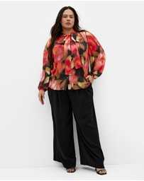 City Chic - Celine Print Neck Tie Top