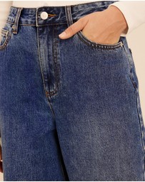 AERE - Mid-Rise Barrel Leg Jeans