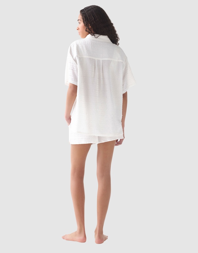 Kate Spade - Seersucker Short Sleeve Beach Shirt Cover-Up