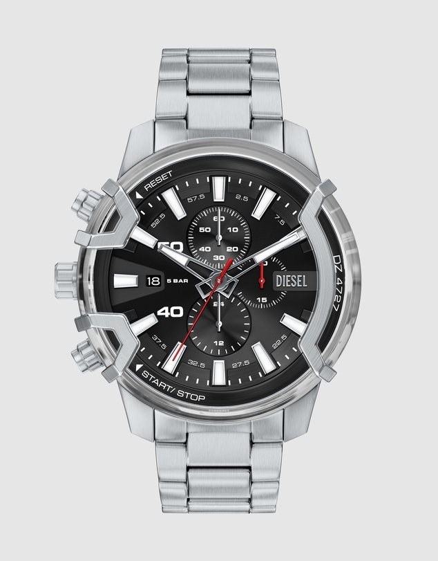 Diesel - Griffed Silver Tone Chronograph Watch