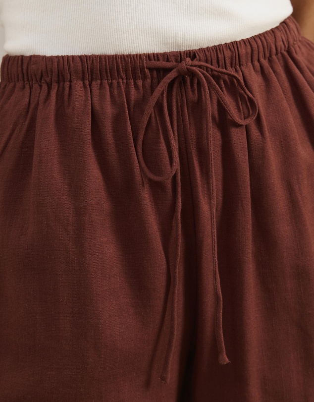 Atmos&Here - Tenley Drawstring Linen Blend Shorts