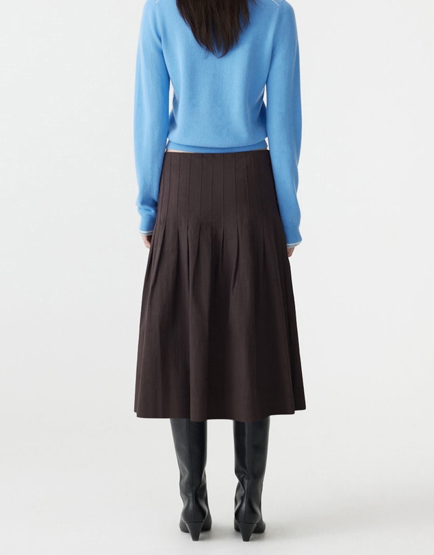 Bassike - Crushed Cotton Pleated Skirt