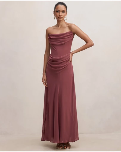 Forever New Petite - Gwynne Petite Draped Strapless Maxi Dress