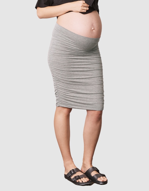 Angel Maternity - Maternity Bodycon Side Ruching Skirt
