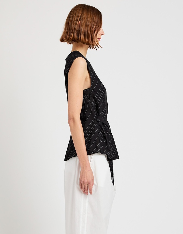 Proenza Schouler White Label - Trina Top in Woven StripeFlou