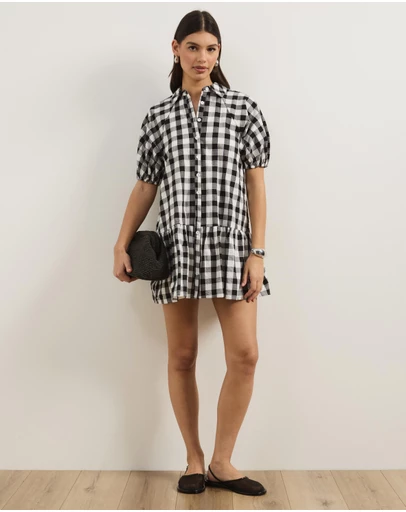 Atmos&Here - Lina Mini Dress with Puff Sleeve