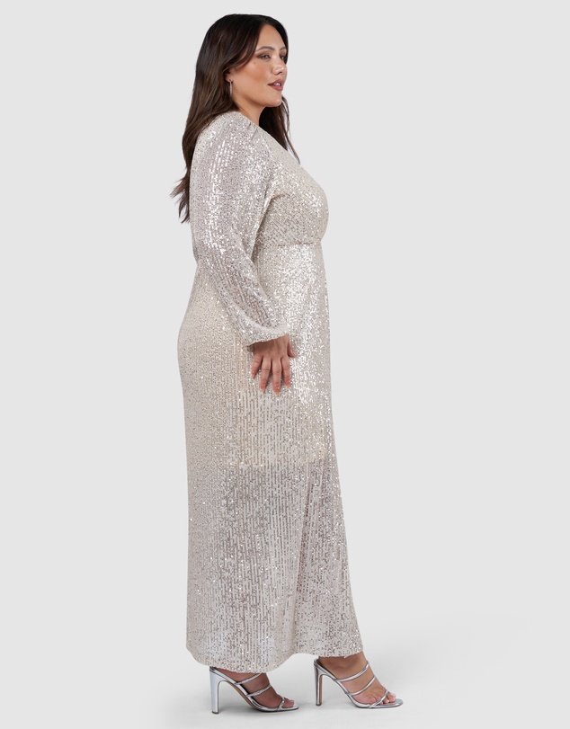 Pink Dusk by Curve Project - All I Want Sequin Maxi Dress