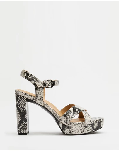 Naturalizer - Mia Heeled Sandal - Black/White