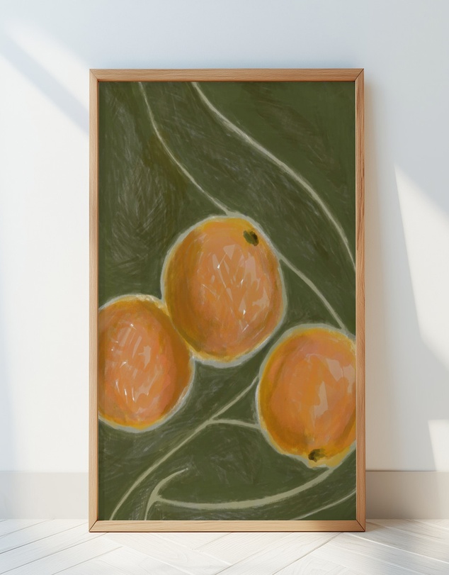 Olive et Oriel - KH Studio - The Colors Orange a Green by Karla Hyman Art Print