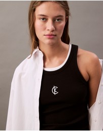 Calvin Klein Jeans - Ribbed Cotton Logo Tank Top