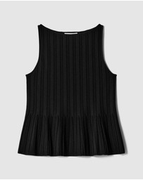 & Other Stories - Rib-Knit Peplum Top
