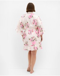City Chic - Plus size Arcadia Short Kimono - pink
