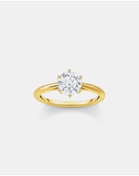 THOMAS SABO - Ring with white zirconia in brilliant cut gold