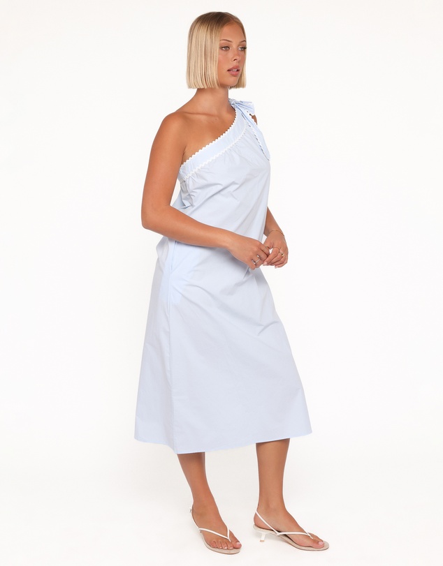 Petal & Pup - Brynlee One Shoulder Midi Dress - Blue