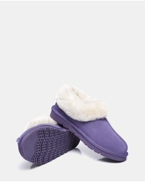 EVERAU - Australian Shepherd Ugg Homey Slipper Cow Leather Upper House Shoes