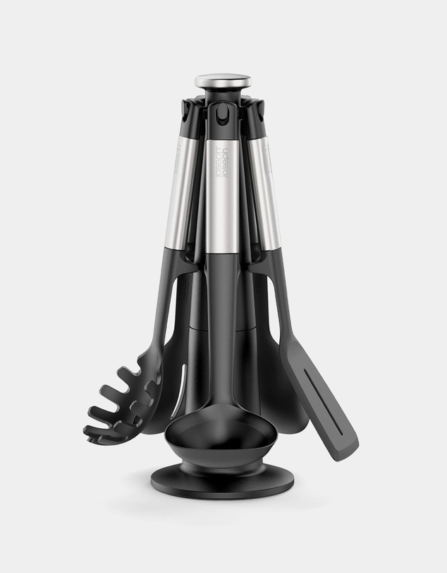 Joseph Joseph - Elevate™ Carousel Stainless Steel Silicone 5-piece Utensil Set with Rotating Storage Stand