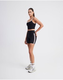Upstate - Air Sculpt Stripe Bike Short - Black
