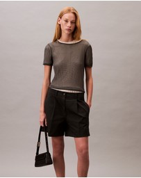 Calvin Klein - Cotton Stretch Pleated Shorts