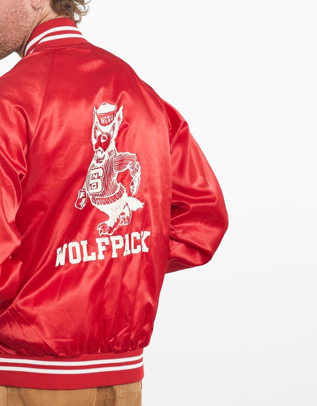 Vintage by The Real Deal - Pre Loved - Vintage 80s NCAA NC State Wolfpack Satin Bomber Jacket