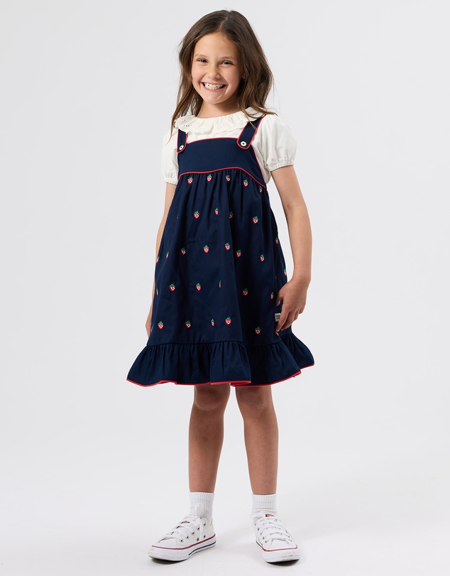 Goldie + Ace - Mini Strawberry Embroidered Dress - Babies-Kids