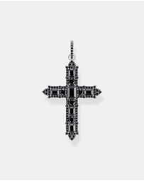 THOMAS SABO - Blackened cross pendant with zirconia