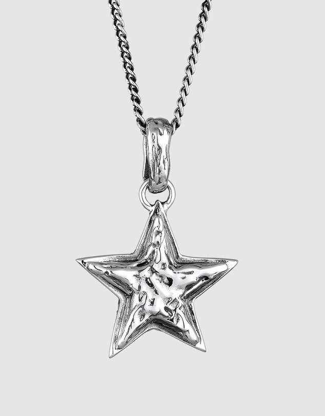 Kuzzoi - ICONIC EXCLUSIVE - Star Pendant Necklace in Oxidised 925 Sterling Silver