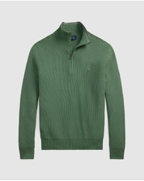 Polo Ralph Lauren - Mesh-Knit Cotton Quarter-Zip Sweater
