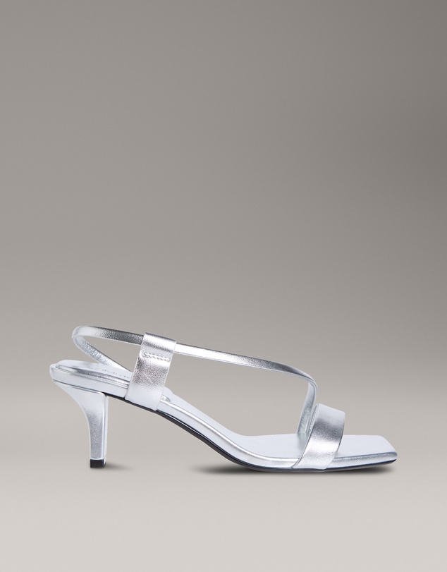 Calvin Klein - Metallic Leather Heeled Sandals