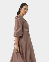 Forcast - Marlie Puff Sleeve Midi Dress