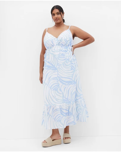 City Chic - Plus size Ari Maxi Dress - blue print