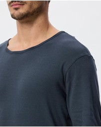 Surrounded By Ghosts - Gypsum Slim Rib Knit Long Sleeve T-Shirt